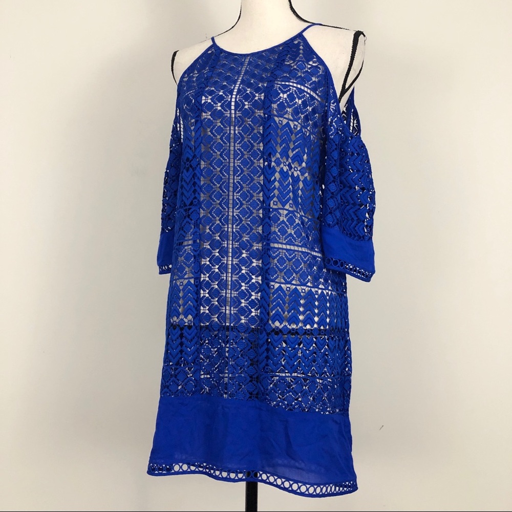 Ramy Brook Silas Cold-Shoulder Lace Coverup Dress